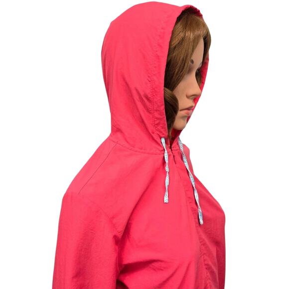 LL Bean Hooded Windbreaker Quarter 1/4 Zip Popover Women S Lightweight Jacket - Picture 7 of 13